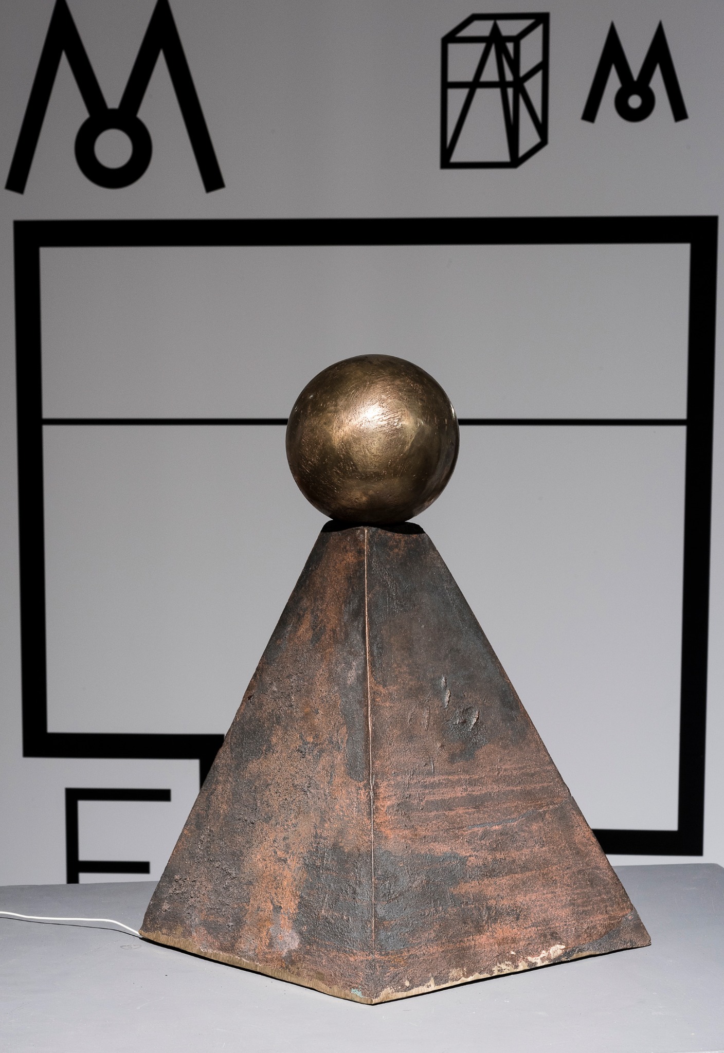 Bronze geometric sculpture from Acculturation Machine